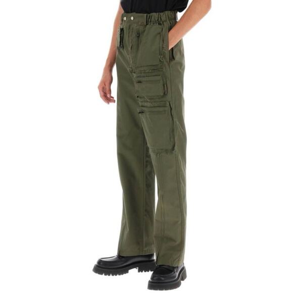 Andersson Bell Mens Multi Pocket Raw Edge Trouser Pants Army Green Cargo Size 46 - Picture 2 of 15